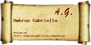 Ambrus Gabriella névjegykártya